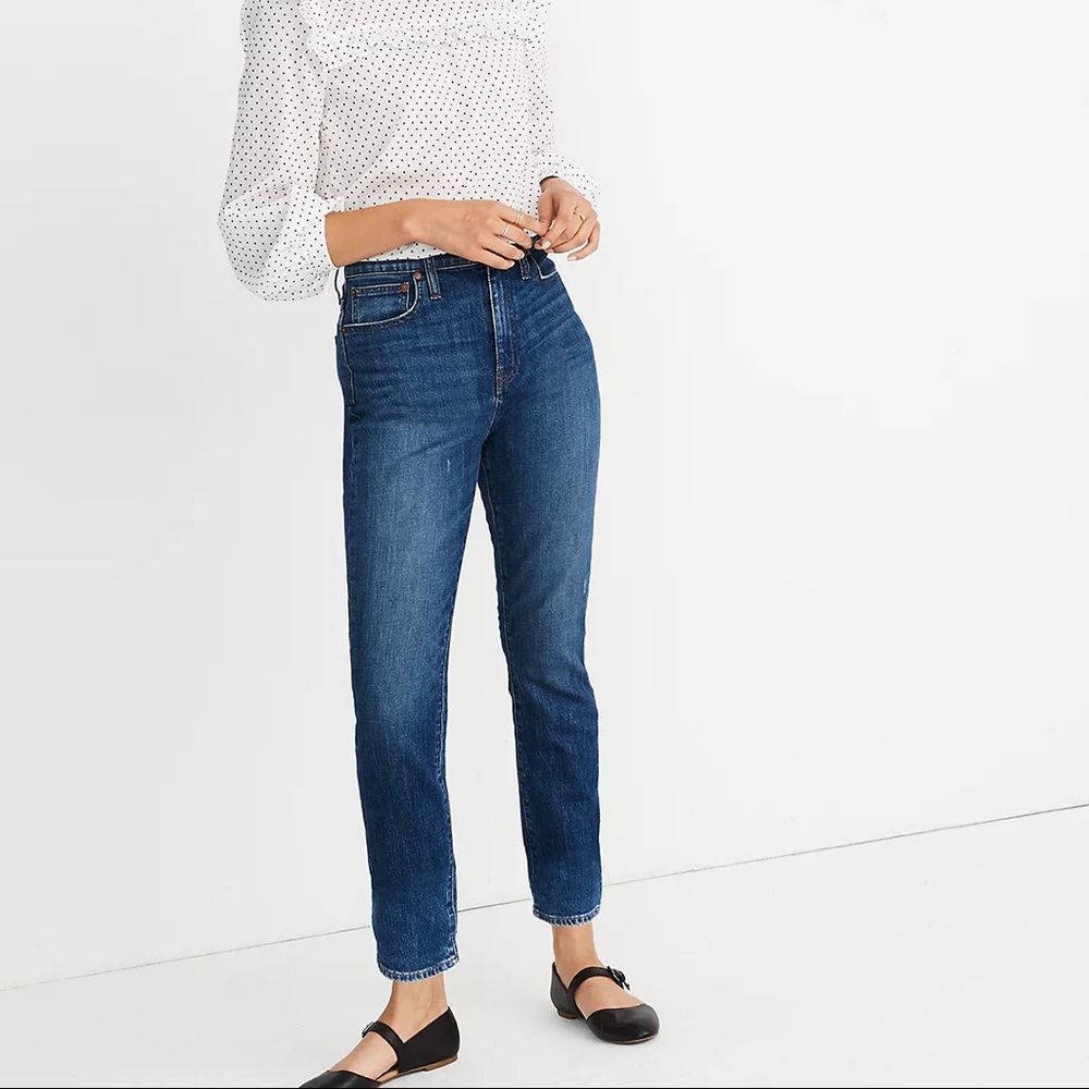 Madewell High-Rise Slim Boyjean in Barksdale Wash 32 NWT
